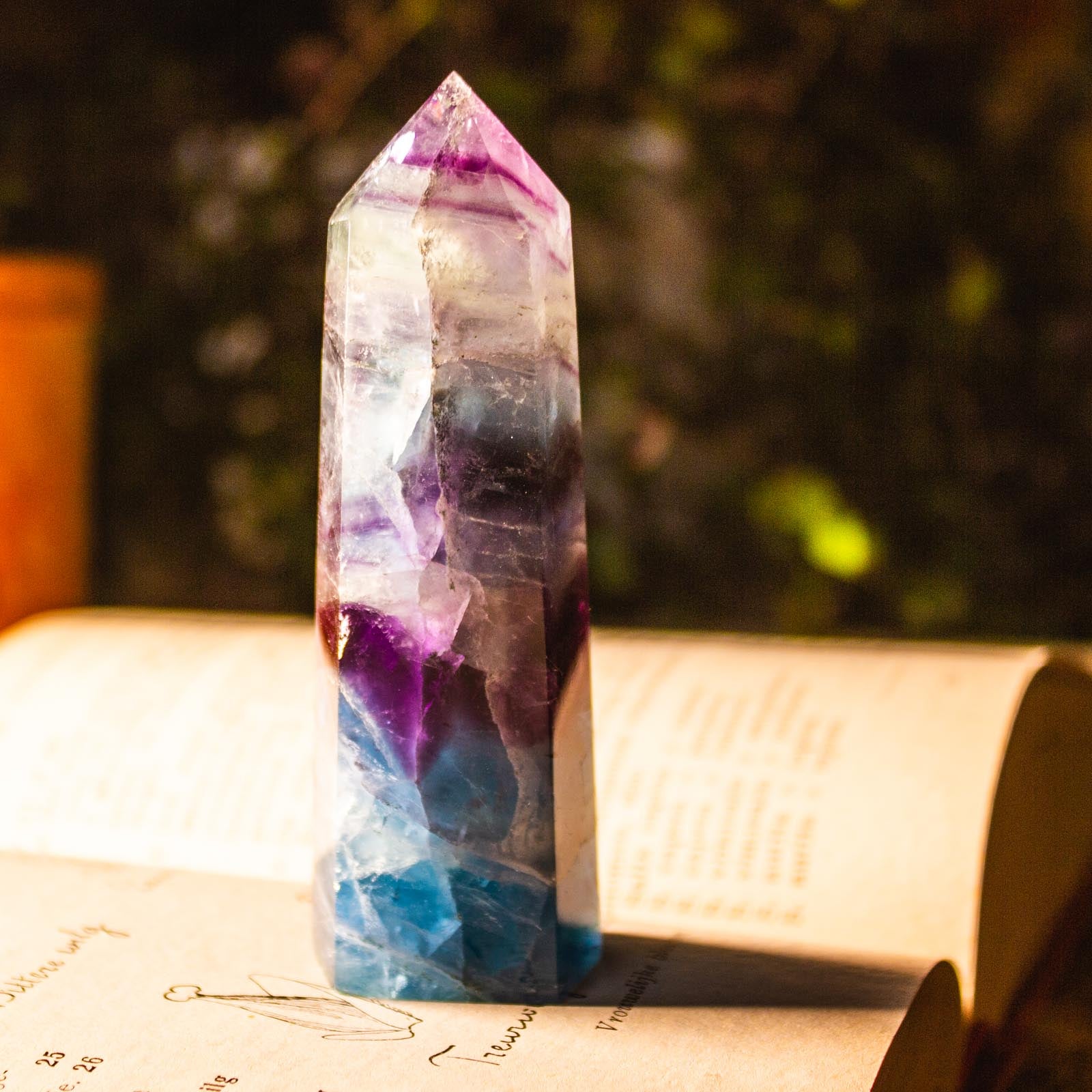 Large Pure Rainbow Fluorite Crystal Point, for Peace, Positivity, and Calming