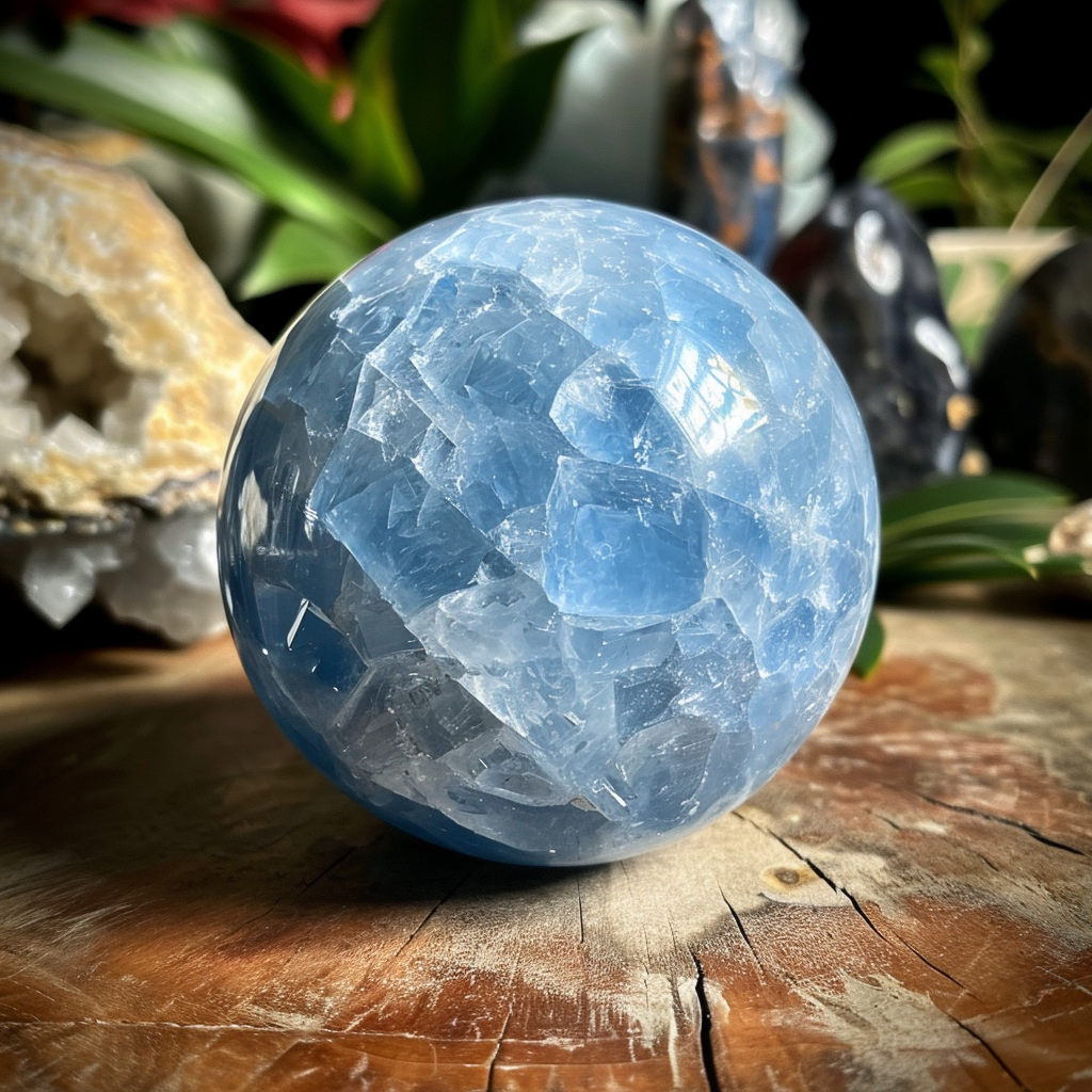 Ethical Blue Calcite Crystal Sphere