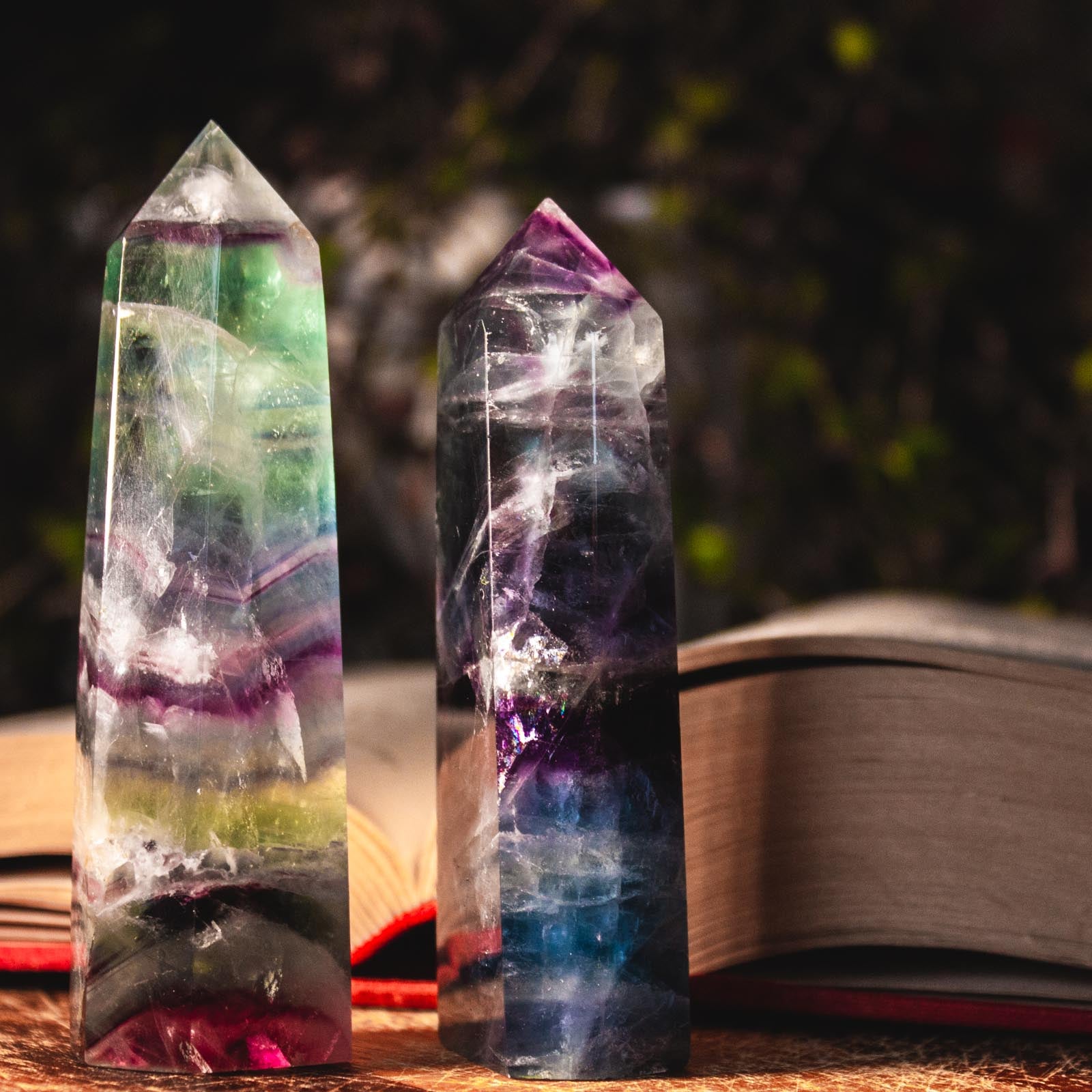 Large Pure Rainbow Fluorite Crystal Point, for Peace, Positivity, and Calming